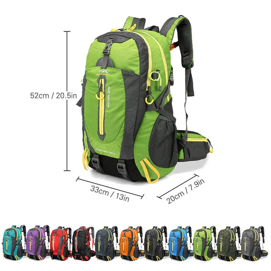 Unisex 40L Water Resistant Travel Backpack