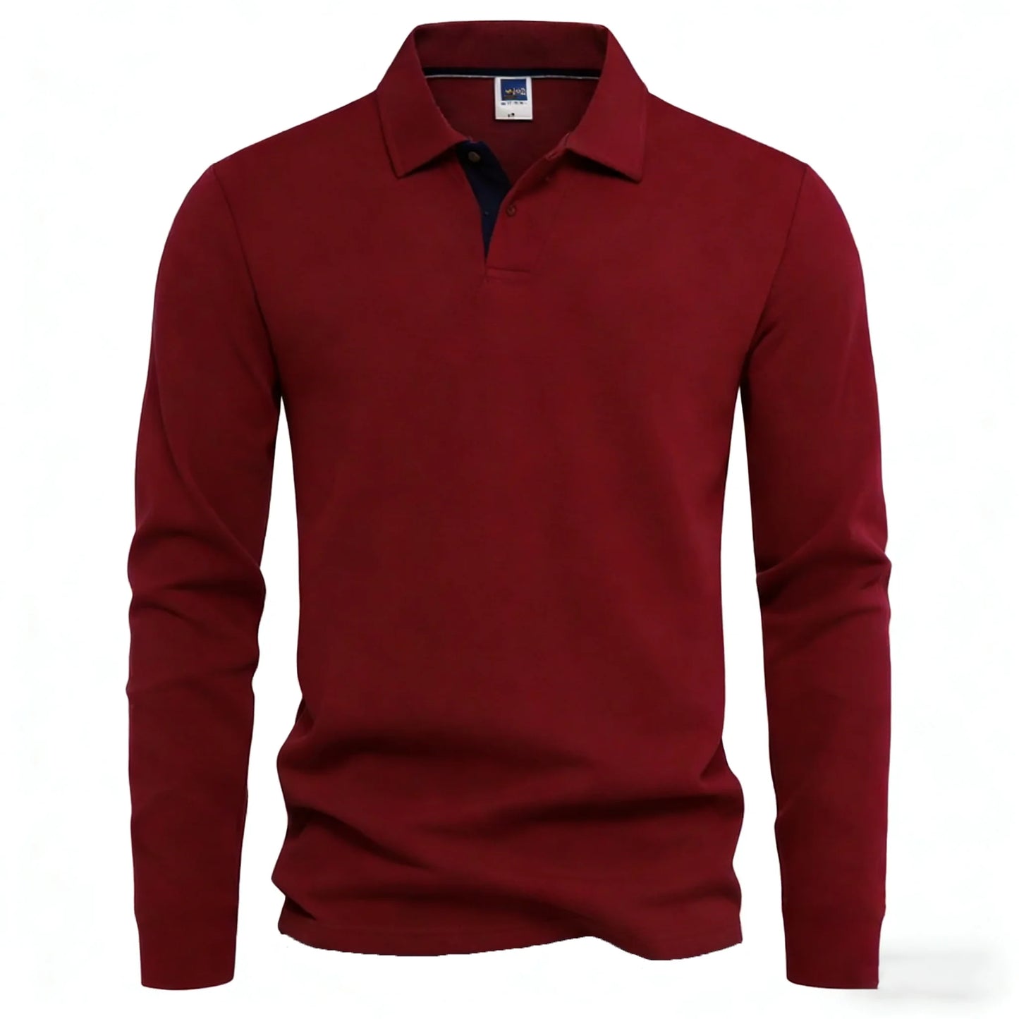 Men's 95% Cotton Long Sleeve Polo Pull-over T-Shirt