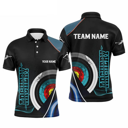 Male Archery 3D Printed Pattern Polo Shirts