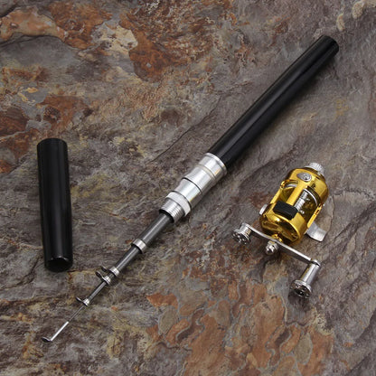 Aluminum Alloy Mini Pocket Fishing Pen Rod and Reel